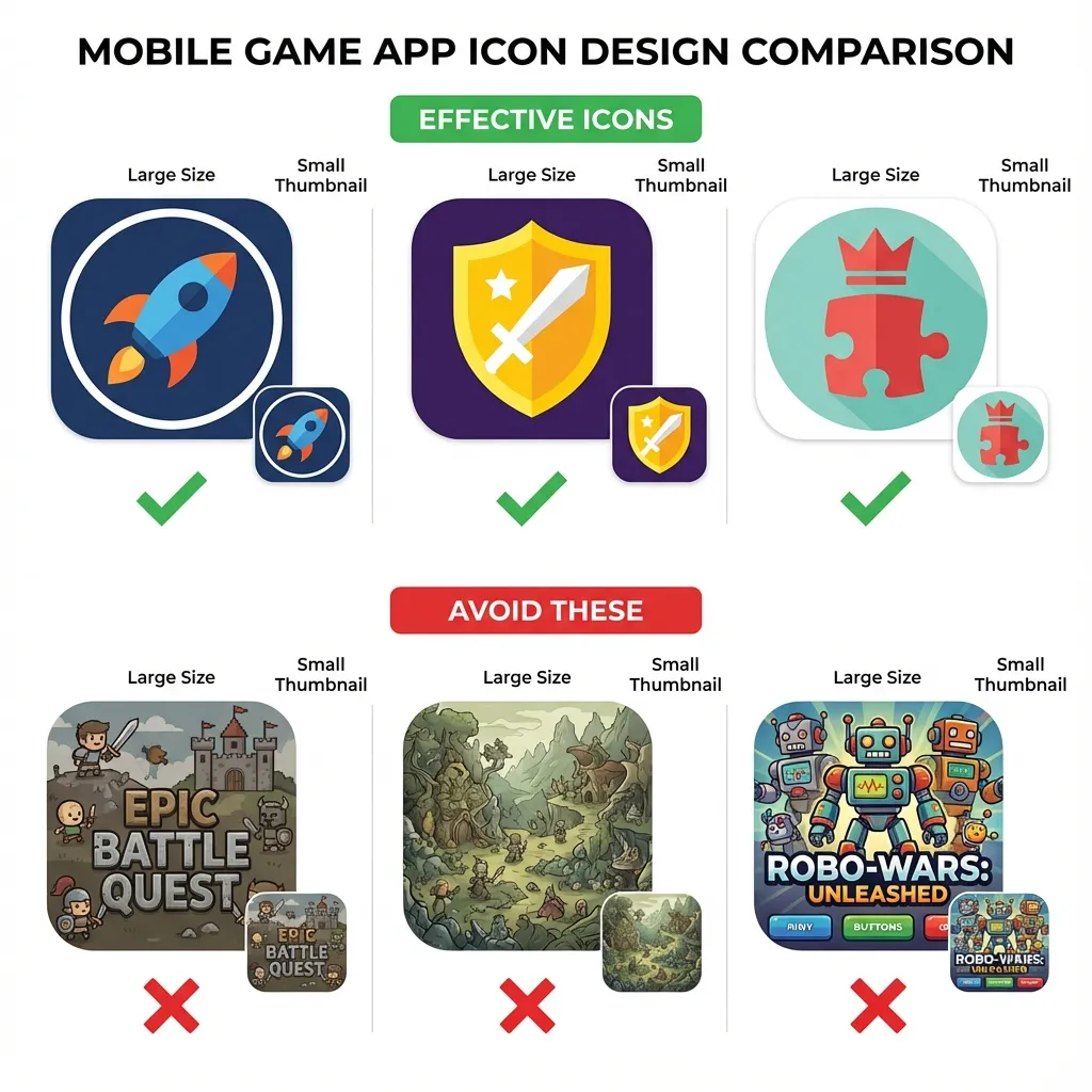 Effective vs ineffective app icon design examples