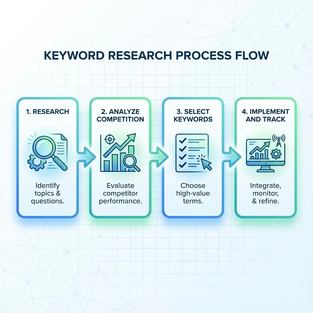 Keyword research process flow