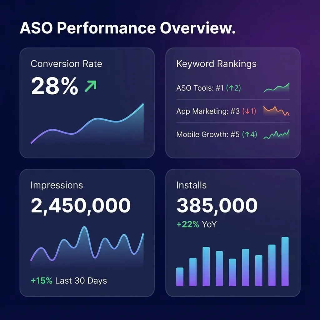 ASO performance metrics dashboard